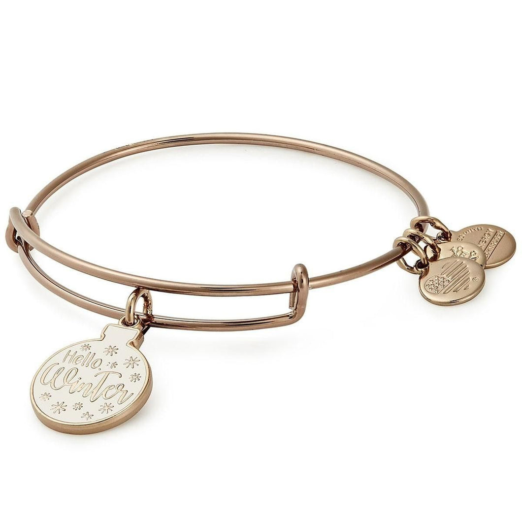 Alex and Ani Hello Winter Glitter Ornament Charm Bangle