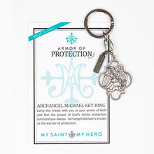 Load image into Gallery viewer, Archangel Michael Armor of Protection Key Ring
