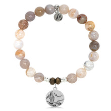 Load image into Gallery viewer, Australian Agate Stone Bracelet with Cactus Sterling Silver Charm
