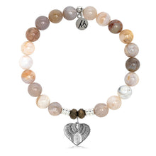 Load image into Gallery viewer, Australian Agate Stone Bracelet with Heart of Angels Sterling Silver Charm
