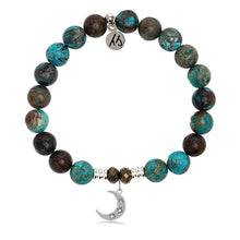 Load image into Gallery viewer, Autumn Jasper Stone Bracelet with Friendship Stars Sterling Silver Charm
