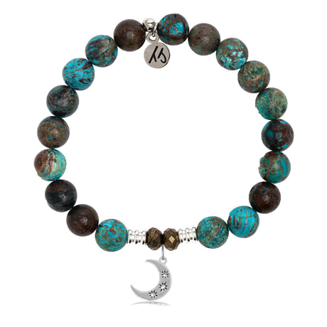 Autumn Jasper Stone Bracelet with Friendship Stars Sterling Silver Charm