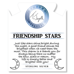 Autumn Jasper Stone Bracelet with Friendship Stars Sterling Silver Charm