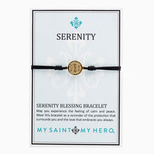 Load image into Gallery viewer, My Saint My Hero Serenity Blessing Bracelet Black with Gold medal
