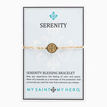 Load image into Gallery viewer, My Saint My Hero Serenity Blessing Bracelet Metallic Gold with Gold medal
