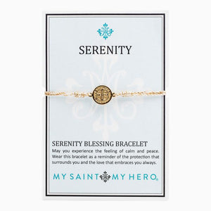 My Saint My Hero Serenity Blessing Bracelet Metallic Gold with Gold medal