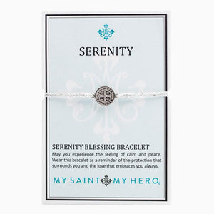 My Saint My Hero Serenity Blessing Bracelet Metallic Silver with Silver medal