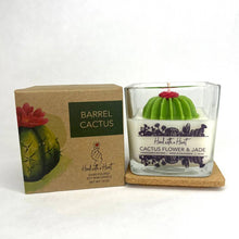 Load image into Gallery viewer, Cactus Flower &amp; Jade Soy Wax Candle - Barrel 10oz
