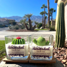 Load image into Gallery viewer, Cactus Flower &amp; Jade Soy Wax Candle - Barrel 10oz
