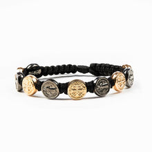 Load image into Gallery viewer, Benedictine Blessing Bracelet - Jet Black Medals
