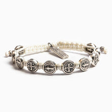 Load image into Gallery viewer, Benedictine Blessing Bracelet - Silver Medals
