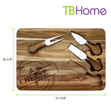 Load image into Gallery viewer, 4 Piece Acacia Cheese Serving Set
