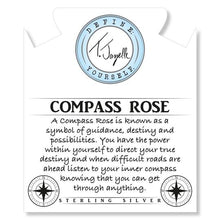 Load image into Gallery viewer, Blue Agate Stone Bracelet with Compass Rose Sterling Silver Charm
