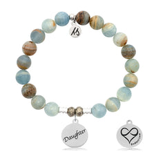 Load image into Gallery viewer, Blue Calcite Stone Bracelet with Daughter Endless Love Sterling Silver Charm
