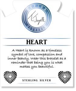 Blue Calcite Stone Bracelet with Heart Opal Sterling Silver Charm