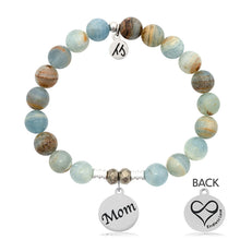 Load image into Gallery viewer, Blue Calcite Stone Bracelet with Mom Endless Love Sterling Silver Charm
