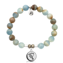 Load image into Gallery viewer, Blue Calcite Stone Bracelet with Nurse Sterling Silver Charm
