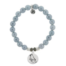 Load image into Gallery viewer, Blue Quartzite Stone Bracelet with Cardinal Sterling Silver Charm

