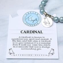 Load image into Gallery viewer, Blue Quartzite Stone Bracelet with Cardinal Sterling Silver Charm

