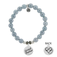 Load image into Gallery viewer, Blue Quartzite Stone Bracelet with Grandmother Endless Love Sterling Silver Charm
