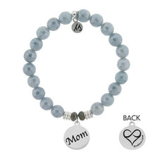Load image into Gallery viewer, Blue Quartzite Stone Bracelet with Mom Endless Love Sterling Silver Charm
