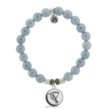 Load image into Gallery viewer, Blue Quartzite Stone Bracelet with Nurse Sterling Silver Charm
