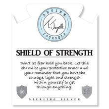 Load image into Gallery viewer, Blue Quartzite Stone Bracelet with Shield of Strength Sterling Silver Charm
