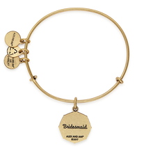 Load image into Gallery viewer, Bridesmaid Charm Bangle Gold
