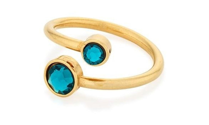 December Ring Wrap 14KT Gold with Swarovski Crystals