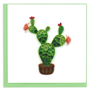 Quilled Prickly Pear Cactus Greeting Card