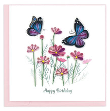 Load image into Gallery viewer, Quilled Birthday Flowers &amp; Butterflies Card
