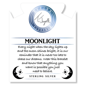 Caribbean Quartzite Stone Bracelet with Moonlight Sterling Silver Charm
