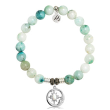 Load image into Gallery viewer, Caribbean Quartzite Stone Bracelet with Moonlight Sterling Silver Charm
