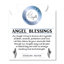 Load image into Gallery viewer, Champagne Agate Stone Bracelet with Angel Blessings Sterling Silver Charm
