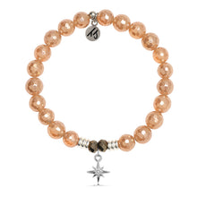 Load image into Gallery viewer, Champagne Agate Stone Bracelet with It&#39;s Your Year Sterling Silver Charm
