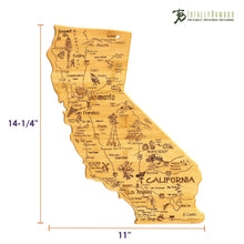 Load image into Gallery viewer, California Etched Bamboo Cutting and Serving Board
