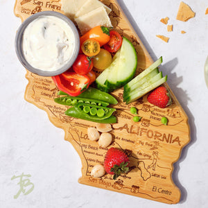 California Etched Bamboo Cutting and Serving Board