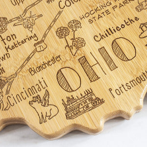 Ohio Etched Bamboo Cutting and Serving Board