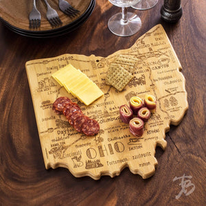 Ohio Etched Bamboo Cutting and Serving Board