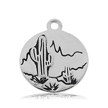 Load image into Gallery viewer, Earth Jasper Stone Bracelet with Cactus Sterling Silver Charm
