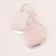 Load image into Gallery viewer, Stone Dipped Teardrop Earring - Rose Quartz/Silver
