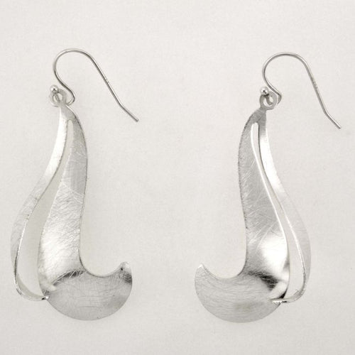 Silver Hook Swirl Earrings