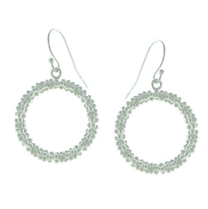Silver Dotted Circle Earrings