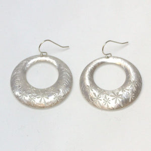 Crystals on Open Circle Earrings