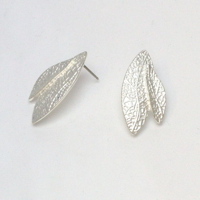 Double Leaf Post Earrings