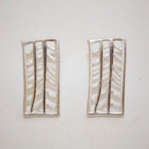 Lined Rectangle Post Earrings