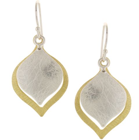 Two Tone Two Piece Teardrop Earrings