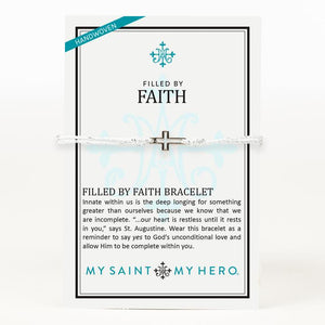 My Saint My Hero Filled by Faith Open Cross Bracelet Metallic Silver with Silver