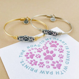 Luca+ Danni Fur Mom Bangle Bracelet - Petite/Silver Tone