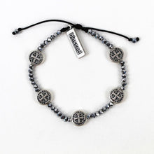 Load image into Gallery viewer, Gratitude Crystal Bracelet - Silver Medals
